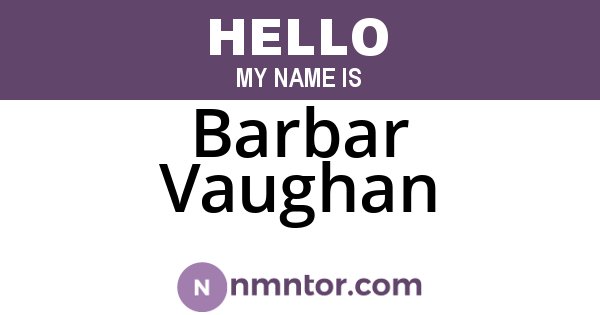 Barbar Vaughan