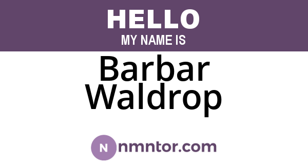 Barbar Waldrop