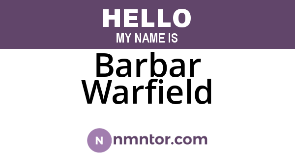 Barbar Warfield