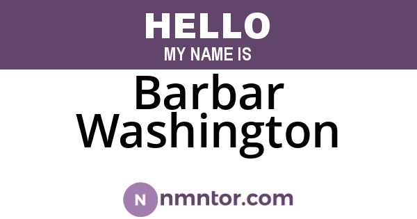 Barbar Washington