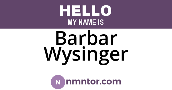 Barbar Wysinger