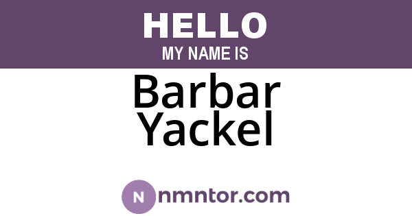 Barbar Yackel