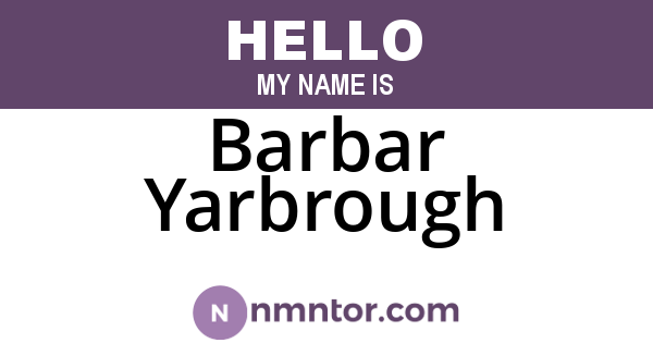 Barbar Yarbrough