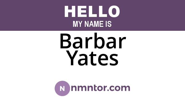 Barbar Yates