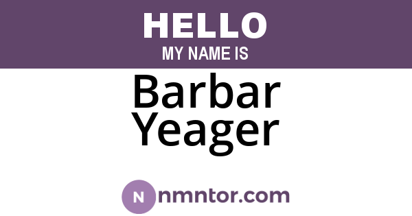 Barbar Yeager