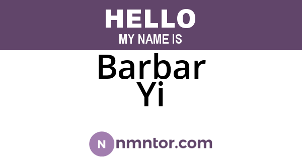 Barbar Yi