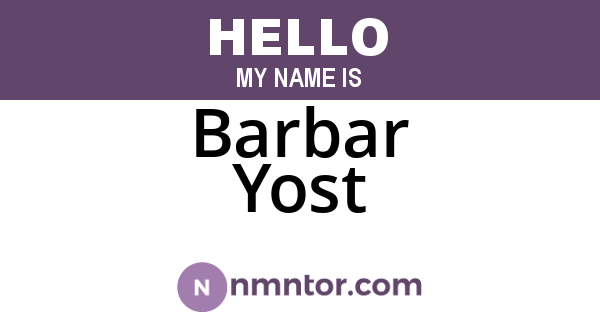 Barbar Yost