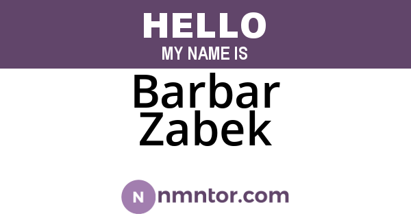 Barbar Zabek