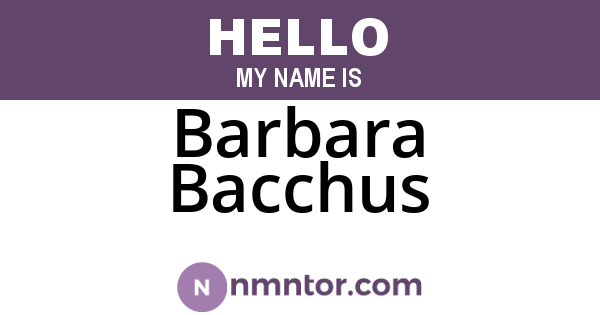 Barbara Bacchus