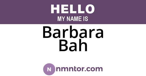 Barbara Bah