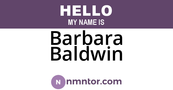 Barbara Baldwin