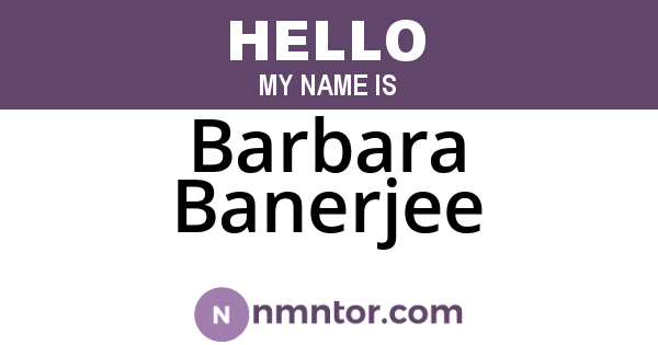 Barbara Banerjee