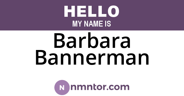 Barbara Bannerman