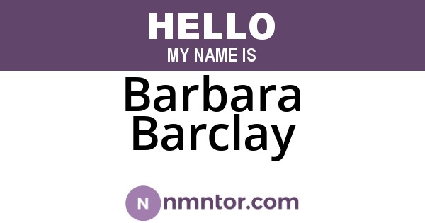 Barbara Barclay