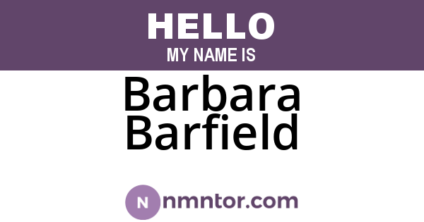 Barbara Barfield