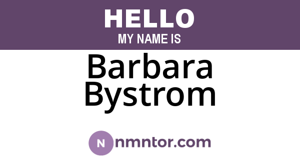 Barbara Bystrom