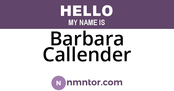 Barbara Callender