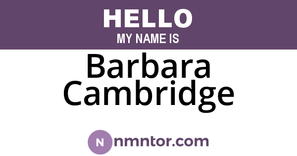 Barbara Cambridge