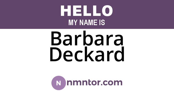 Barbara Deckard