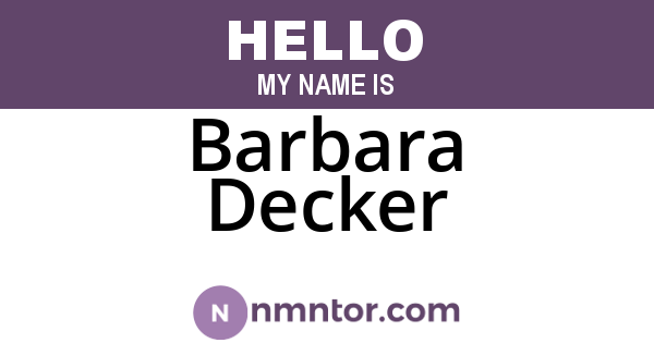 Barbara Decker