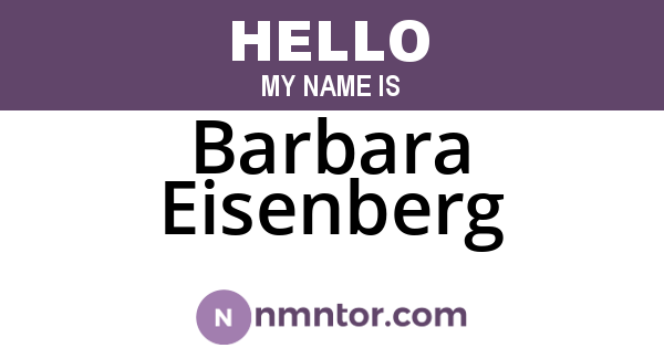 Barbara Eisenberg