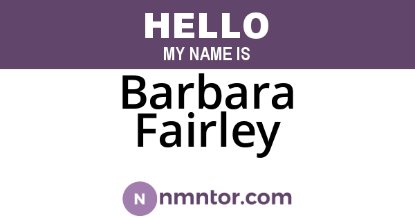 Barbara Fairley