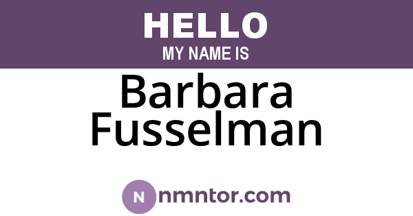 Barbara Fusselman