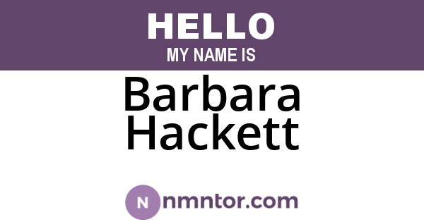 Barbara Hackett