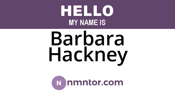 Barbara Hackney