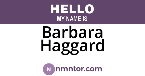 Barbara Haggard