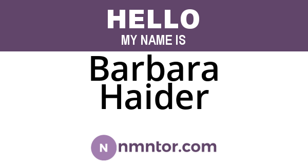Barbara Haider