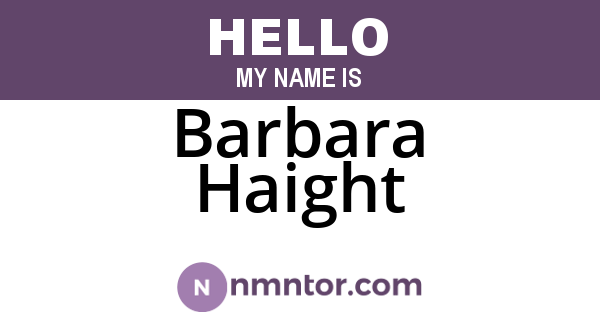 Barbara Haight