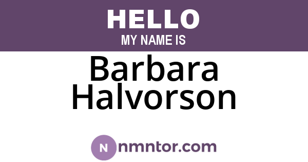 Barbara Halvorson
