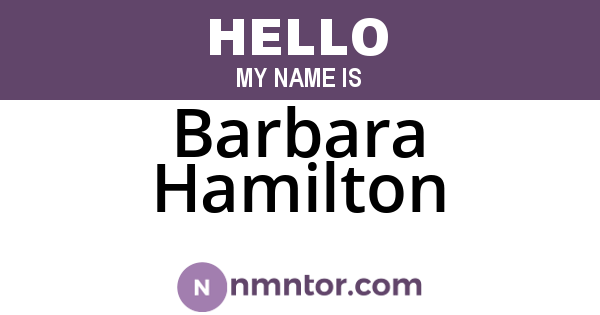 Barbara Hamilton