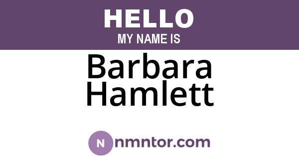 Barbara Hamlett
