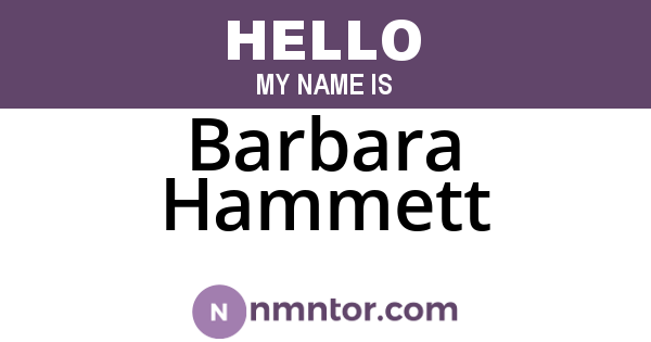 Barbara Hammett