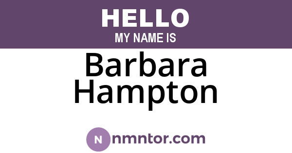 Barbara Hampton