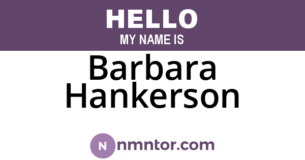 Barbara Hankerson