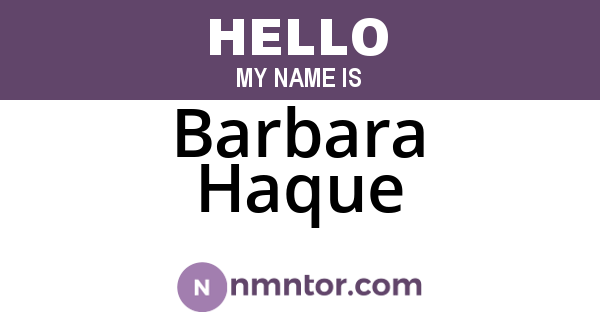 Barbara Haque