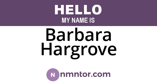 Barbara Hargrove