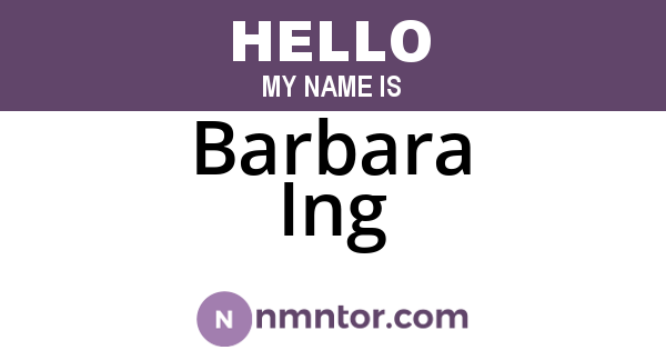 Barbara Ing