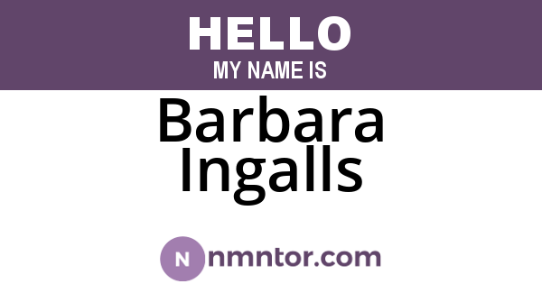 Barbara Ingalls