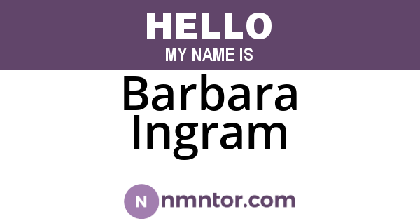 Barbara Ingram