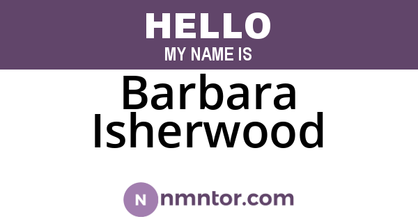 Barbara Isherwood