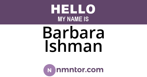 Barbara Ishman
