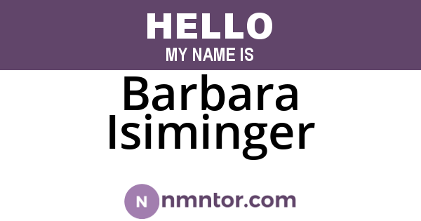 Barbara Isiminger