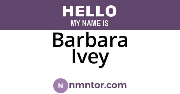 Barbara Ivey