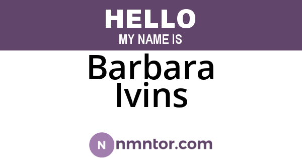 Barbara Ivins