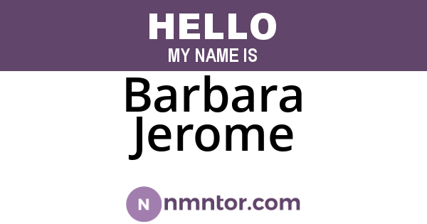 Barbara Jerome