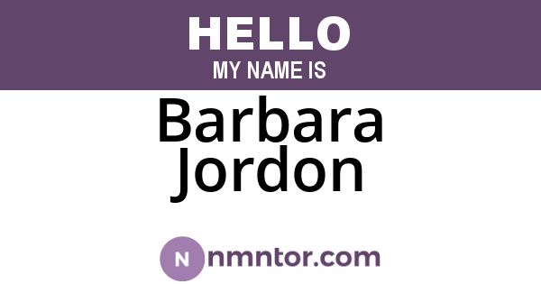 Barbara Jordon